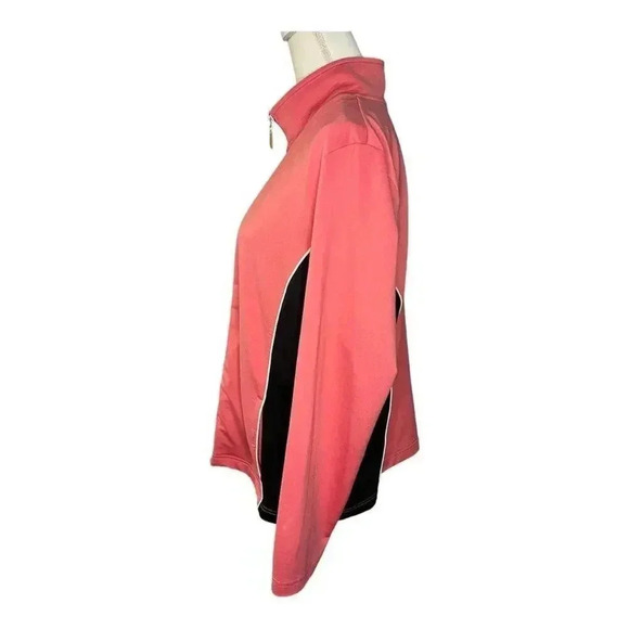 Karen Scott Sport Women’s Large Pink & Black Zip Up Athletic Jacket - Picture 2 of 4